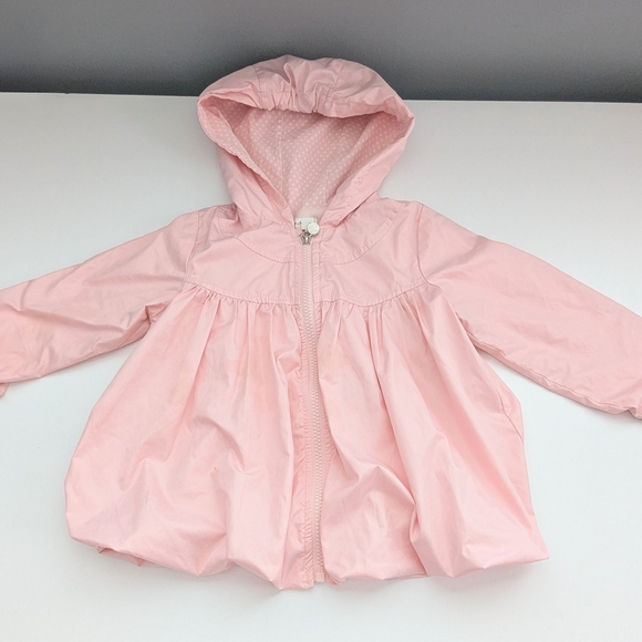 Girls' (Size 4) Pastel Pink Hooded  Zip-Front Jacket w/Balloon/Puffed Hem - Picture 7 of 16
